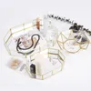 New Glass Geometry Cosmetic Storage Tray Retro Jewelry Decoration Organizer Holder Necklace Fruit and Dessert Plates6043524