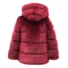 女性のフェイクの毛皮のジャケット冬の暖かいコート女性ミンクコート冬のフード付きの新しいジャケット暖かい厚いアウター