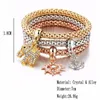 3pcs/set Elastic Crystal Bracelets Butterfly Tree of Life Stretch Bangle Cuff Sets Jewelry Drop Ship Multilayer Bracelets for Women