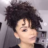 estensione dei capelli coda di cavallo 2019 estate coda di cavallo acconciatura donne afro ricci crespi soffio 120g clip in capelli umani coda di cavallo con botto