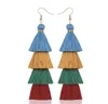 Bohemia 4 Layered Tassel Earrings Dangle Earrings Fashion Jewelry Multi color Statement Fringe Long Earring For Women GB1131