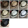 Mode Panama Strohhut Damen Herren Unisex Kappe Sommer Strand Sonnenhut Visier Weiche geizige Krempe Hüte 7 Farben HHA1173
