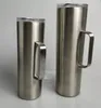 30oz rostfritt stål skinny tumbler med handtag vakuumisolerad rak kopp med lock öl kaffe rånar i lager
