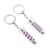 Barber Shop Hairdresser Tools Keychain 3D Pole Light Razor Hairclippers Hair Dryer Combs Scissors Pendant Key Chains Jewelry12459