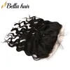 Frontais de renda com base de seda, fechamento de orelha a orelha, cabelo 100% virgem humano, fechamento ondulado, cor natural, couro cabeludo falso, fechamento frontal de renda, cabelo Rmy, cabelo Bella