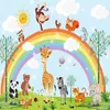 Dropship 3D Ręcznie malowany kreskówka Rainbow Animal Przedszkole dziecięce pokój sypialnia Sypialnia Tapeta Wall Mural Sticker Home7100537