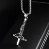 Mode Rostfritt Stål Inverterat Kors Jesus Hänge Halsband Lucifer Satan Dyrkan Smycken Kedja För Män Kvinnor Antikristen