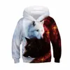 Nouveau 2019 Automne Filles Hoodies Loup Imprimer 3D Garçons Sweats Enfants À Manches Longues Chemises Pour Filles Garçons Enfants Sweat À Capuche Sweat