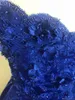 Ny Royal Blue Ball -klänning billig prom klänning från axeln spets 3d blommor pärlstav korsett tillbaka satin kväll formella klänningar klänningar n8758503