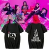 KPOP Mixnine Itzy Yuna Ryujin Chaeryeong Lia Yeji Kore Tarzı T Gömlek Tees Hip Hop Tişört Kısa Kollu T-Shirt PT1052 Tops