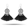 Modest chic tassel long flowing bohemian fringed retro pendant earrings female earrings