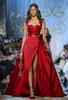 Elie Saab rouge une ligne robes de soirée haut côté fendu bretelles spaghetti longueur de plancher tapis rouge robe de piste robes de soirée formelles vestidos