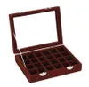 24 roosters Velvet sieradendoos Ringen oorbellen kettingen make -up houder kast organisator vrouwen sieraden opbergdoos 7styles caja de almacenamiento de joyas