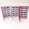 5Pairs faux 3d cílios de vison cílios postianos de olhos naturais Eyelash Extensão de cílios com embalagens de cílios personalizados