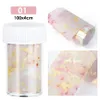 Gradiënt Marmeren Vlinder Transfer Sticker voor Nagelfolie Roze Blauw Papier Shining Slider Nail Streep Wraps DIY Lijm Manicure1419936