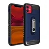 Tasca per carte Custodia per cellulare con cavalletto in metallo Slot per scheda Doppia armatura per iPhone XR XS Max 6s 7 8 Plus iPhone 11 Pro Max