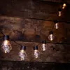 Stringa di luci per esterni con 20 lampadine a LED trasparenti per la decorazione del partito bistrot sul ponte del cortile bianco caldo contenitore per batterie solare energ7420456