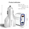 QC3.0 Mini chargeur de voiture double USB Chargeur 2 ports Double prise USB 7A 35W Adaptateur de charge universel Type C Chargeur rapide Chargeurs de téléphone portable à charge rapide avec boîte de vente au détail