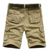 Summer Men's Army Cargo Shorts Cotton Loose Multi Pockets Baggy Tactical Shorts Work Breeches Bermuda Casual 46