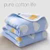 Couverture d'été en pur coton pour bébé, 90 à 100cm, literie pour tout-petits, couette à 6 couches en mousseline pour Newbons, serviette de bain en gaze baby deken1509515