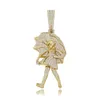 Collier de pendentif de parasols de Torylanez en plaqué or 18 carats