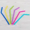 Reusable Reusable Silicone Straws Food Grade Silicone Straws Drinking With Cleaning Brush Party Straws BPA Free 8.5mm