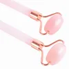 Rose Quartz Roller Dubbele hoofd Face Massager Tool Natural Jade Facial Massage Roller Stone Skin Beauty Care2662040