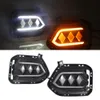 1 Pair For Hyundai IX35 2018 2019 LED Daytime Running Light 12V DRL LED Fog Lamp with yellow signal night blue