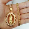 Forma-A Virgem Maria colar de diamantes pingente de homens mulheres correntes de aço cristão religioso pingentes de ouro oca de luxo inoxidável