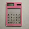 Transparent Calculator Mini Handheld Portable Solar Pekskärm Ultra Thin Compact 9 Färgkalkylator Creative Student Stationery