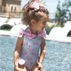 Retail Baby Girls Beautiful Swimming Wear Passar Lovely Flamingo Ice Cream Bear Giraff Baddräkter Barn Mode Badkläder