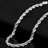 Braccialetti a catena della corda di moda per donne uomini 4mm 925 Sterling Silverwedding Party Bracciale European Charms Bracelets2916303