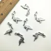 Lote 100 pcs pássaro antigo prateado encantos pingentes jóias diy para colar bracelete brincos estilo retro 22 * ​​21mm DH0811