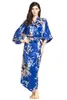 Neue Ankunft Weibliche Gedruckt Floral Lange Kimono Kleid Kleid Chinesischen Stil Rayon Robe Nachthemd Blume S M L XL XXL XXXL 20160601
