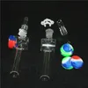 hookahs Glass Nectar Kits with 10mm 14mm Quartz Tips Keck Clip 5ml Silicone Container Reclaimer Nector Kit for Smoking