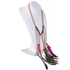 Handgjord etnisk zigenare rep färgglada fjäder hårband kvinnor boho hårband hårtillbehör