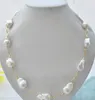 Envío libre 15-21mm barroco blanco KESHI renacer 23 pulgadas collar de perlas