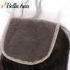 Paquetes de cabello de cabeza completa de 4 piezas con cierre Extensiones de tramas de cabello humano virgen Remy brasileño 3 piezas Agregar 1 pieza Cierres de encaje 4x4 Bellahair recto