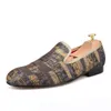 New Two Color Painting style Men Smoking Slipper Men Dress Shoes Fashion Plus Size Prom Loafers Men Casual Flats