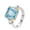 Brood Diamond Ring S925 Zilveren Materialen Luxe Iced Ring Dame voor Minnaar Mode-sieraden Groothandel Set Diamond Shine Cubic Zirconia