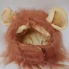 Hög kvalitet rolig söt husdjur kostym cosplay lejon mane peruk cap hatt för katt halloween kläder fancy klänning med öron höst vinter