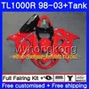 +Tank For SUZUKI SRAD TL1000R 1998 1999 2000 2001 2002 2003 304HM.43 TL 1000R TL1000 R TL 1000 R 98 99 00 01 02 03 Fairing new Glossy blue