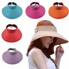 Boho Straw Hat Mulheres Grande Floppy viseira Hat dobrável Praia das férias de verão aba larga Chapéus Bow Sunscreen Caps HHA1317