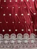 5yards/pc Top sale wine french velveteen fabric african soft velvet lace with silver sequins for clothes JV12-1