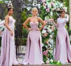 Новые светло-фиолетовые платья подружки невесты со шлейфом на заказ атласное платье русалки для выпускного вечера вечерние платья с аппликацией элегантное вечернее платье