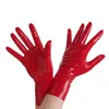 Gants courts en Latex 0 4mm, tenue de Club pour robe Catsuit, Costume fétichiste en caoutchouc 205k