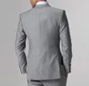 Custom Made Wedding Tuxedos Light Grey Groomsmen Side Vent Man Garnitury Garnitury dla mężczyzn Taje de Hombre 3 Kup ponownie moje zamówienia (kurtka + spodnie + kamizelka)