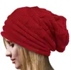 Nouvelle mode femmes dames unisexe hiver tricot chaud chapeau Beanie réversible crâne gros Baggy chaud casquette crâne hiver tricot chapeaux