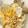 Fond d'écran 3D de style européen Golden Diamond Flower Bijoux Backdrop Peinture murale Murales Hôtel Salon TV Canapé Home Décor 3 D