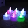 LED 촛불 차 빛 Flameless Tealight 다채로운 불꽃 깜박이 촛불 램프 결혼식 생일 파티 크리스마스 빛 장식 DBC VT1721
